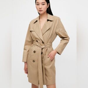 Escada Beige Tie-Waist Trench Coat